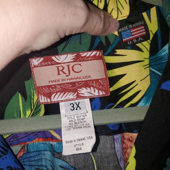 RJC MADE IN HAWAII TROPICAL PARROT PRINT BUTTON DOWN SHIRT SIZE 3x - Picture 2 of 4